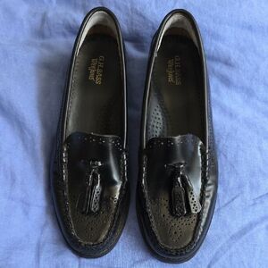G.H. Bass & Co. Estelle Black Leather Tassel Penny Loafers